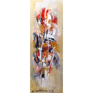 Mashkoor Raza, 12 x 36 Inch, Oil on Canvas, Abstracts Painting, AC-MR-657